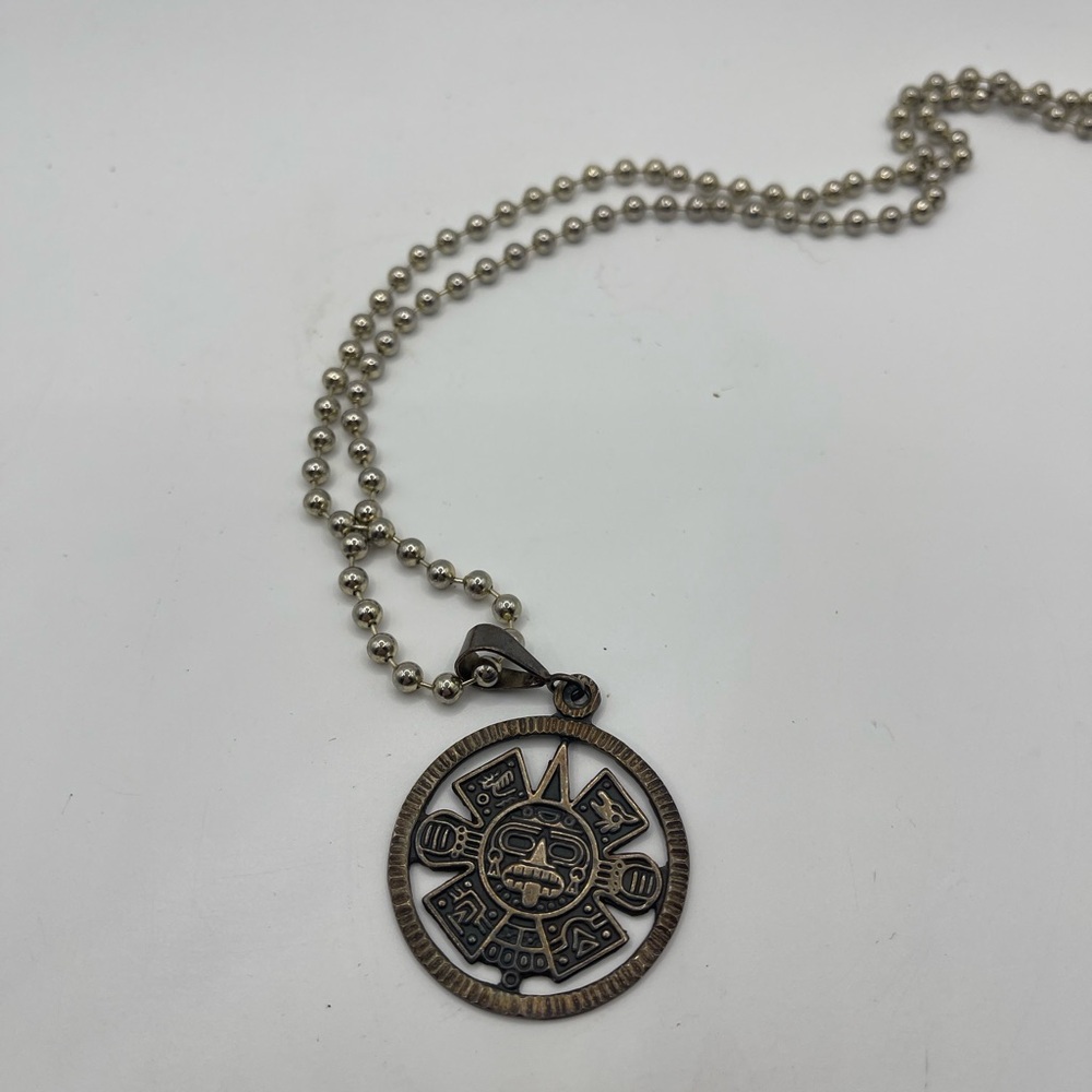 Aztec‎ Pendant Necklace with Silver Chain